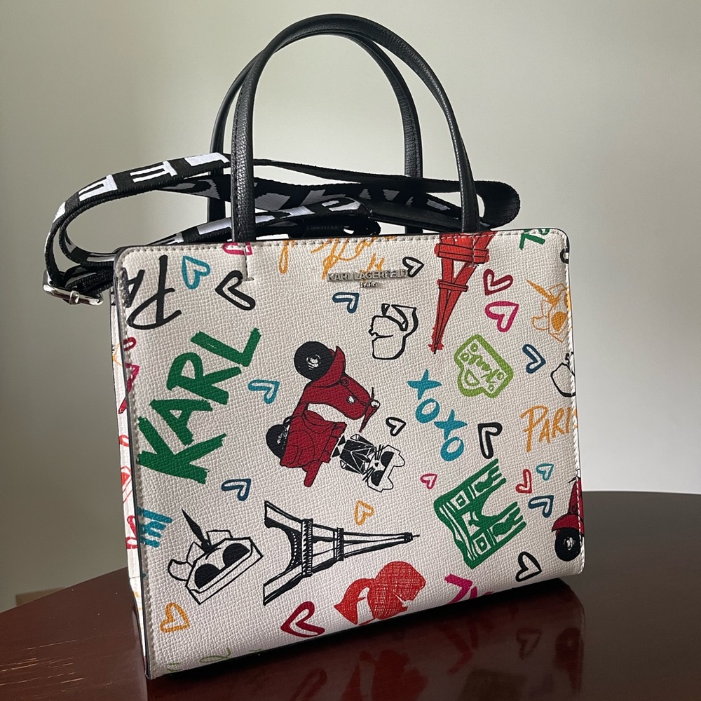 NWT Karl Lagerfeld Bag with Paris Themed Pattern